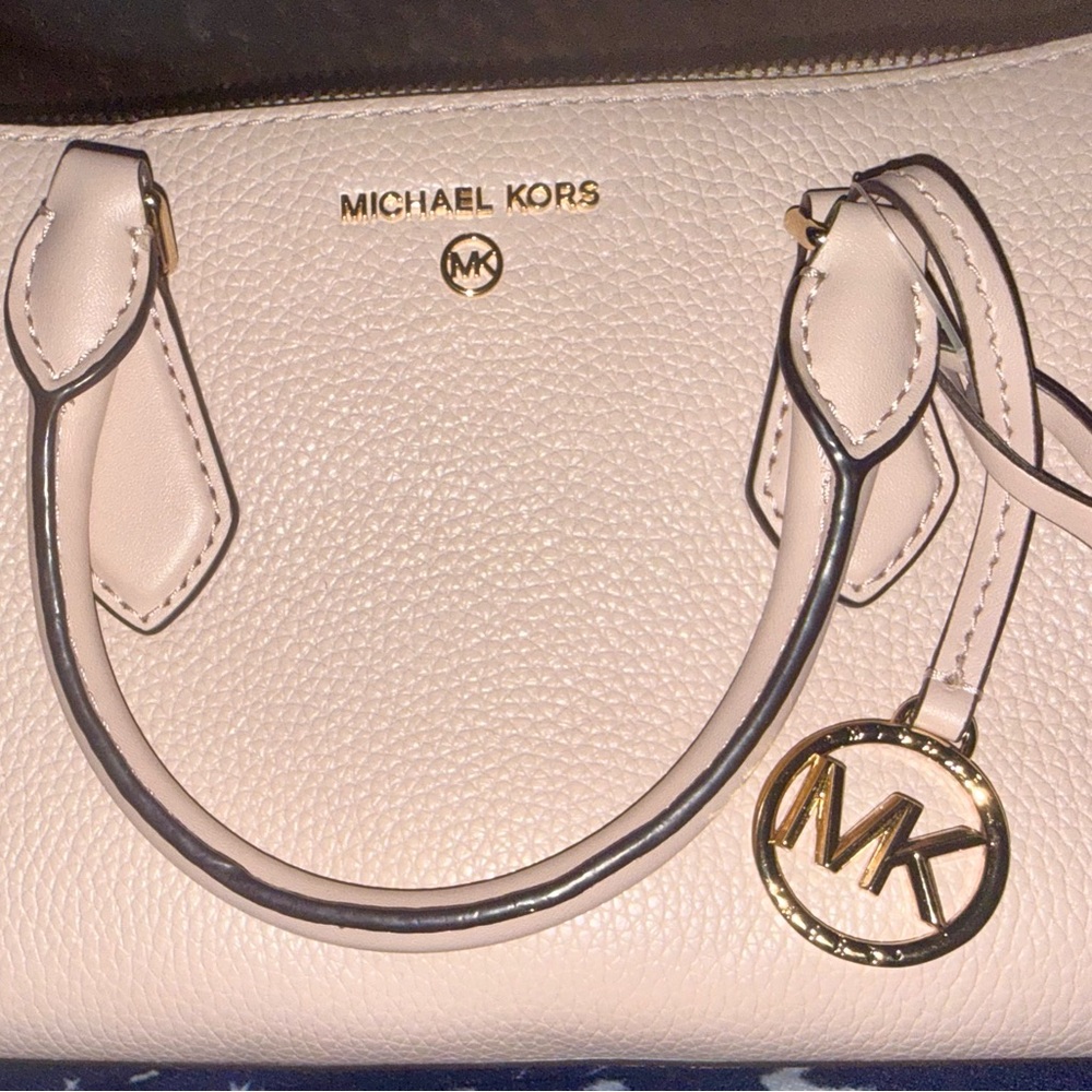 NWOT Michael Kors Valerie Small Pebbled Leather Satchel Blush Pink Gold Hardware - Picture 12 of 12